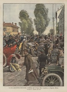 A corrida internacional de resistência pelo Coppa dOro, a saída de Rogoredo (Milan)